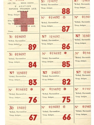 Food Provision Vouchers, two used during occupation