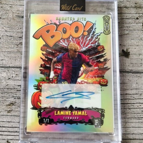 Wild Card 1/1 Signed Lamine Yamal Rookie Card New