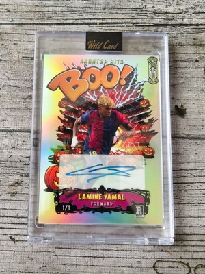 Wild Card 1/1 Signed Lamine Yamal Rookie Card New