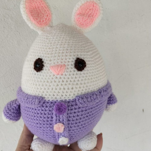 Handmade amigurumi bunny in egg shape new