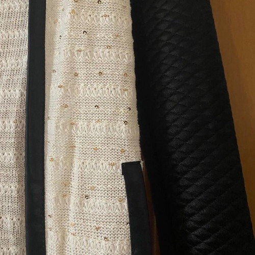 Jacket black beige with golden sequins used, size S