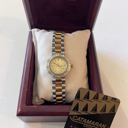 Catamaran Ladies Sport Vintage Watch 23mm Like New, Gold