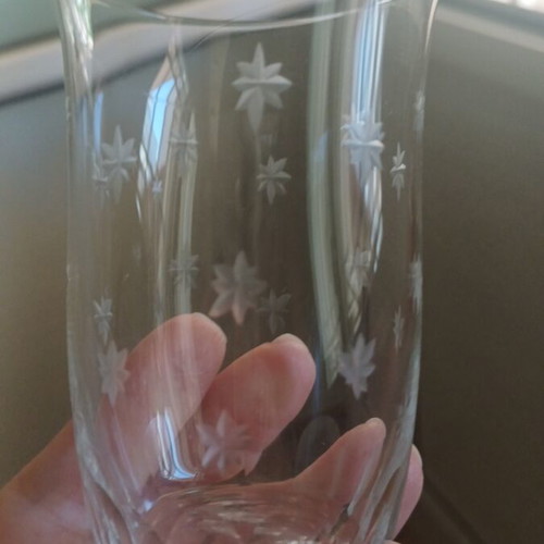 Crystal carafe with 7 glasses like new