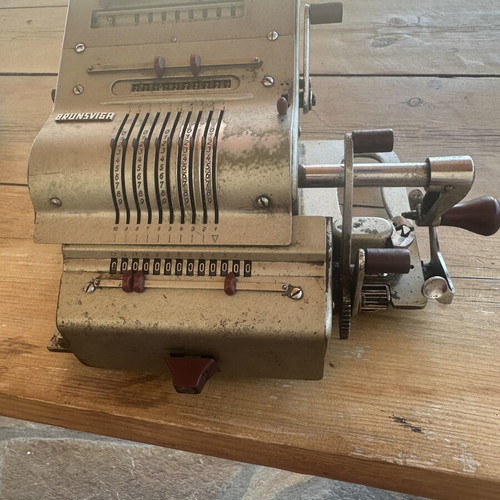 Olympia WeekAG Mechanical Calculator used, 1950s collectible