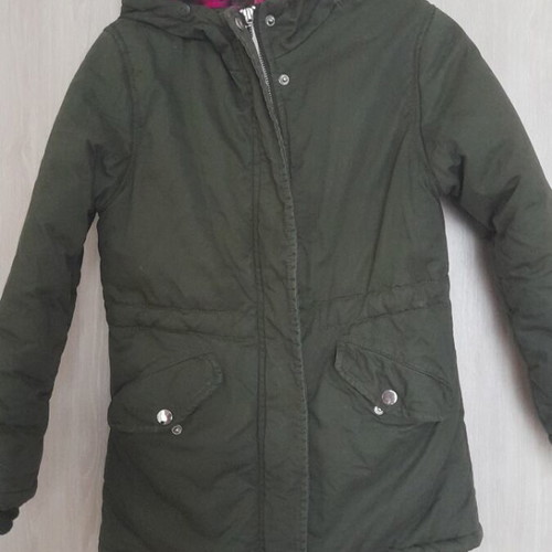 Ativo khaki jacket with multicolor fur for 10 years, 142 cm new