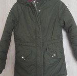 Ativo khaki jacket with multicolor fur for 10 years, 142 cm new
