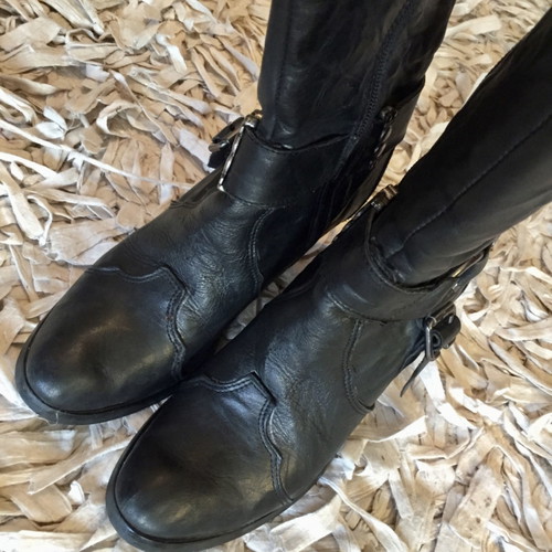 Handmade leather western ankle boots size 37, black