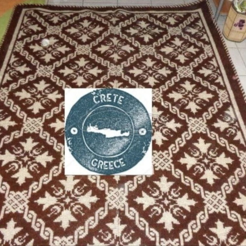 Cretan Handmade Wool Rug new, antique style 1920-1930