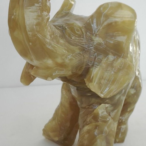 Elephant Onyx Figurine vintage, handmade, used, 22cm, 2.7kg