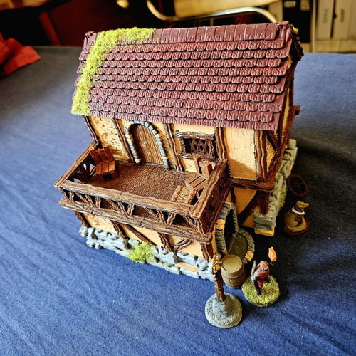 DND inn set, hand-painted and stylized