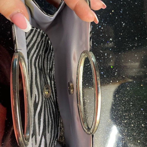 Envelope bag like new with black and silver chain