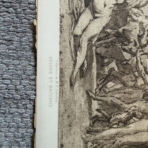 Engraving used, collectible old print 19x28 cm