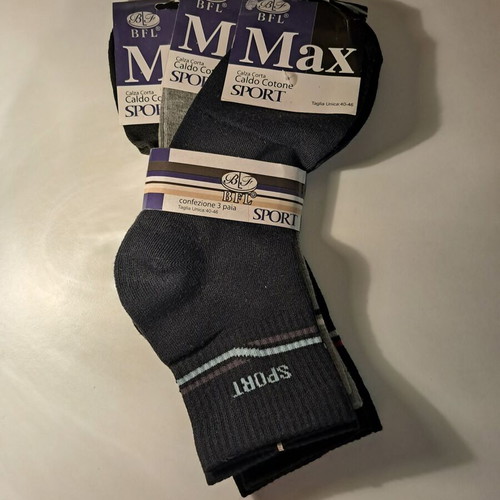 Set of 3 men's sport socks size 40-46 new, multicolor