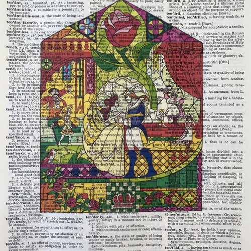 Beauty and the Beast print on dictionary page new