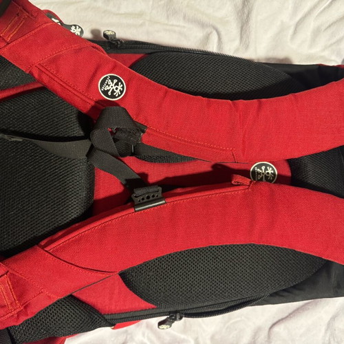 Crumpler backpack like new, red laptop and camera bag with removable cases