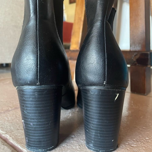 Ankle boots size 40 used, black, 8 cm heel