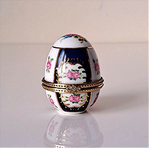 Fine Porcelain Μίνι Μπιζουτιέρα Αυγό Vintage Portugal #01345