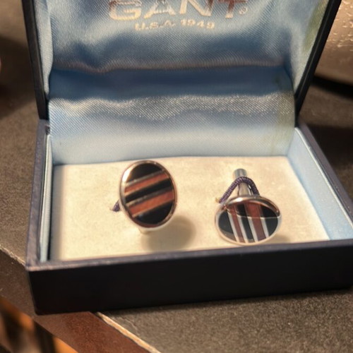 Cufflinks with Brown and Black Enamel used