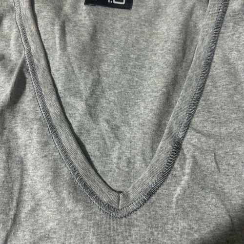 Women's tank top with V-neck and silver decorations like new, gray