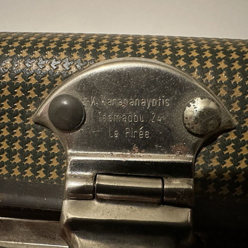 Vintage suitcase used with embossed inscription, 45x70 cm