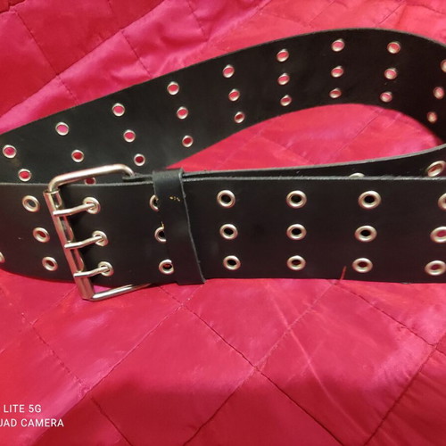 Croute de Cuire France belt like new, black, length 112 cm