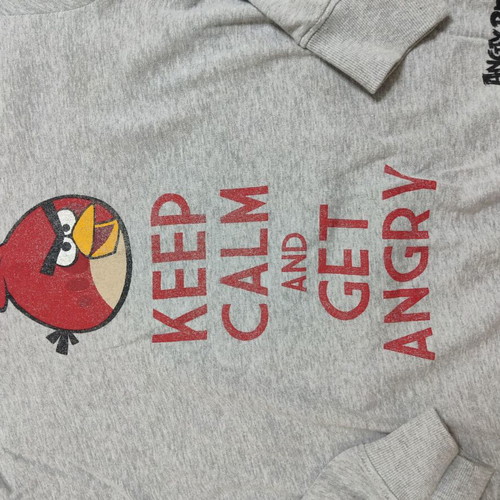 Angry Birds sweatshirt gray, like new, size XL