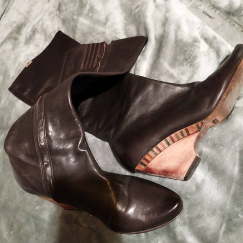 Firetrap boots used size 38 dark brown leather with 7cm heel