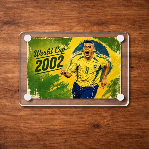 Acrylic Ronaldo Brazil 2002 World Cup Magnet new