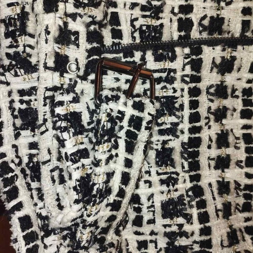 ZINI Tweed Jacket like new with belt black and white