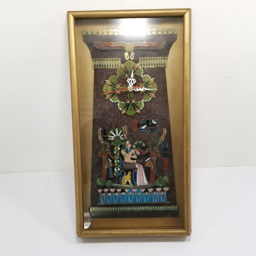 Wall clock with Egyptian depiction used, 1990s