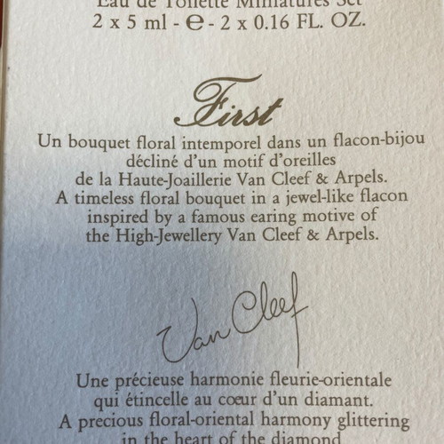 Van Cleef & Arpels vintage perfume set 2 Eau de Toilette testers 5 ml