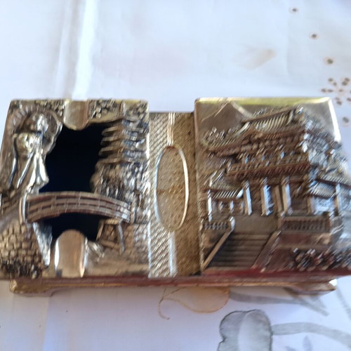 Japanese Silver Plated Smoking Set used with Detachable Ashtray 1950–1955