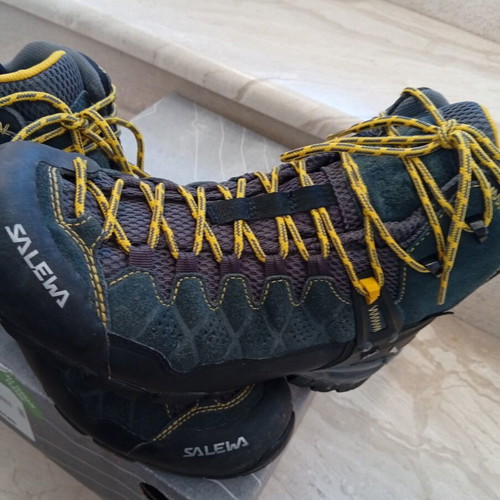 Salewa MS Alp Trainer Mid GTX hiking boots like new, size 44, green and yellow
