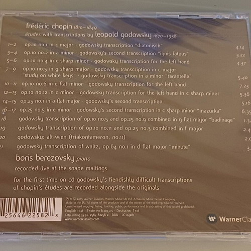 Boris Berezovsky Chopin Godowsky Études CD new, classical