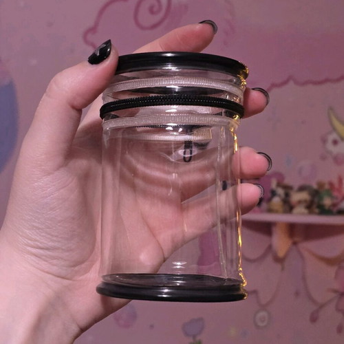 Black see-through pouch keychain like new