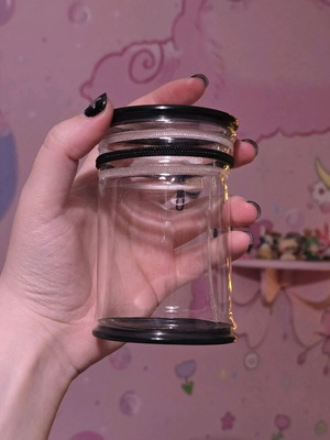 Black see-through pouch keychain like new