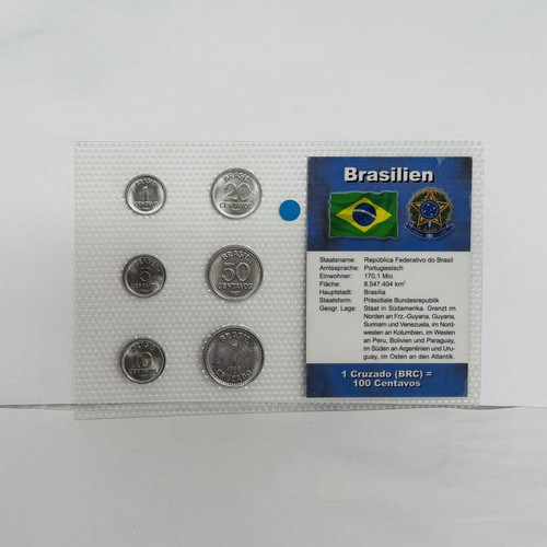 Brazil 6-Coin Uncirculated Presentation Set 1986-88 German Collector Edition