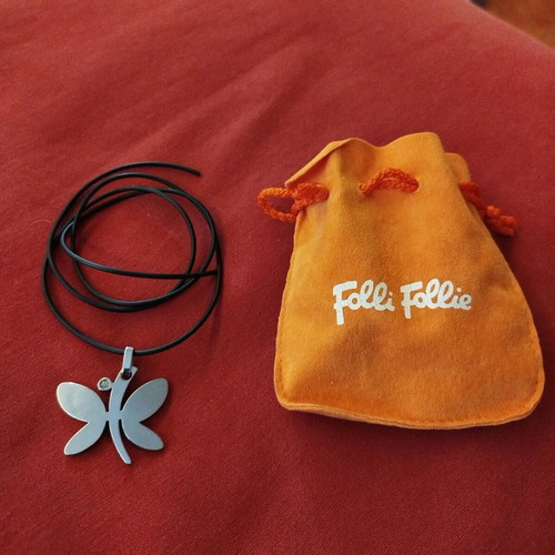 Folli Follie pendant new, silver with cord