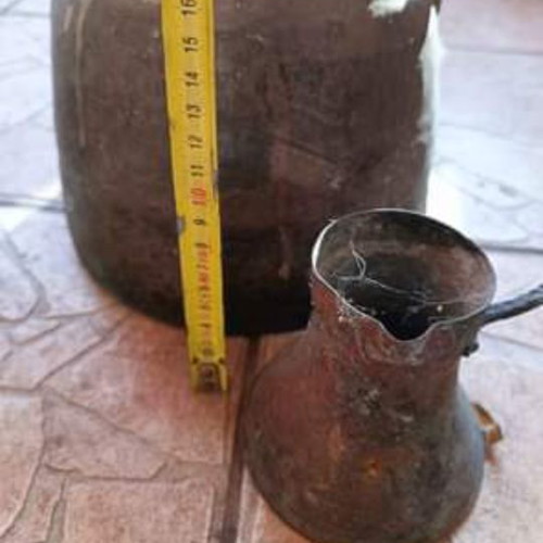 Copper vessels used, milk pot and coffee pot 100 years old