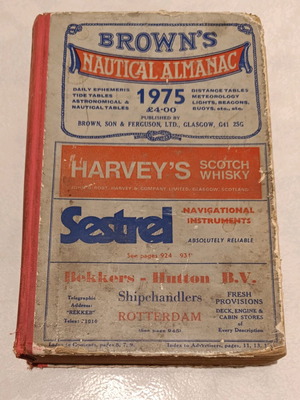 Brown’s Nautical Almanac 1975 used, English