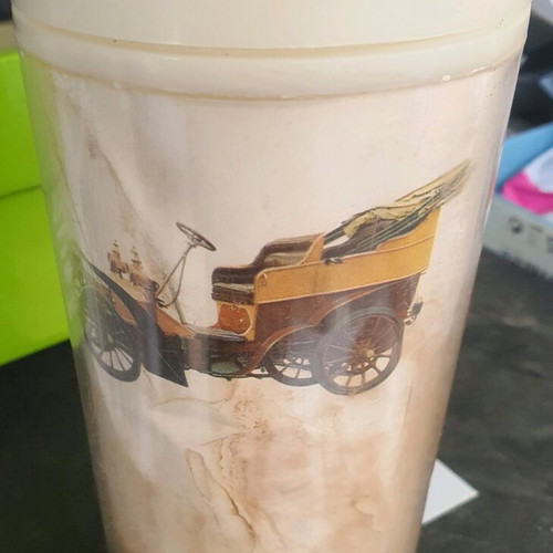 Vintage glass used, BP gift from the 1980s