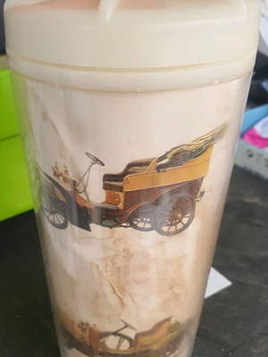 Vintage glass used, BP gift from the 1980s