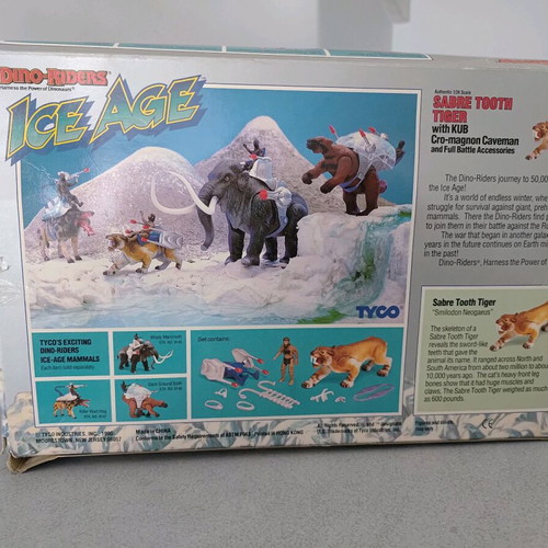 Dino-Riders Ice Age Sabre Tooth Tiger used box and instructions TYCO