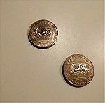  Δυο ασημένια νομίσματα "αρχαία ολυμπιακά αγωνίσματα"