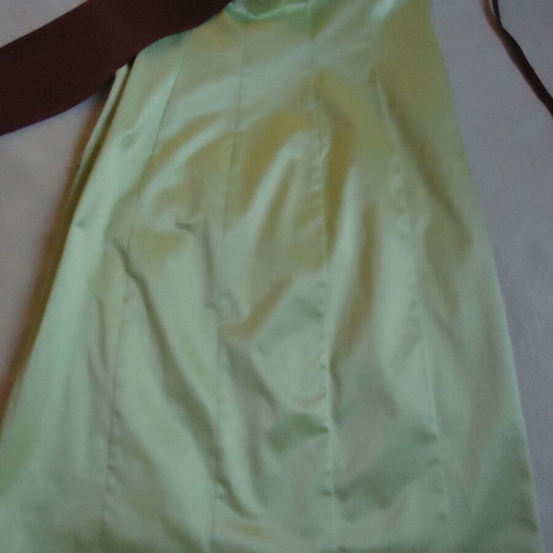 Evening dress L green purple strapless knee-length like new