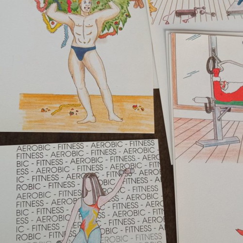 Advertising Christmas cards new, pack of 8, GYMNASTIKA