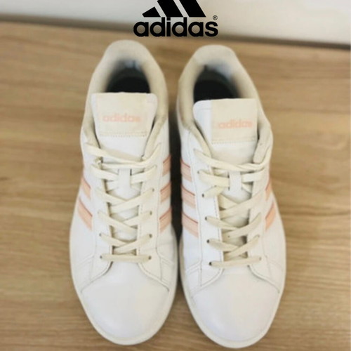 Adidas Grant Court 38 used, white and pink