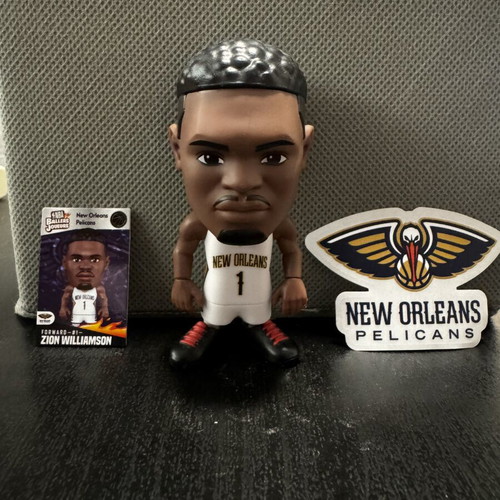 Zion Williamson NBA figure with card and team sticker like new