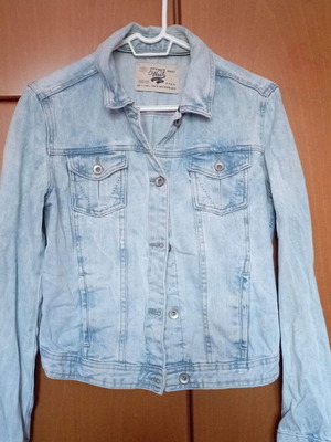 Denim women's jacket Zara used, size L blue