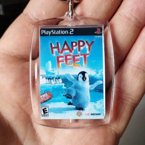 Happy Feet PS2 keychain, acrylic